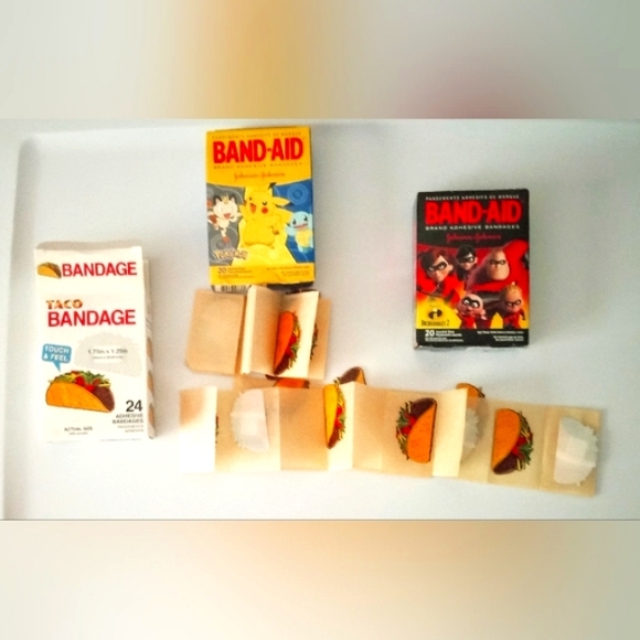 Pokemon & Incredibles-2, Band-Aid   Bandages 20 ct ea + 22 ct Taco Bandages - Picture 8 of 12